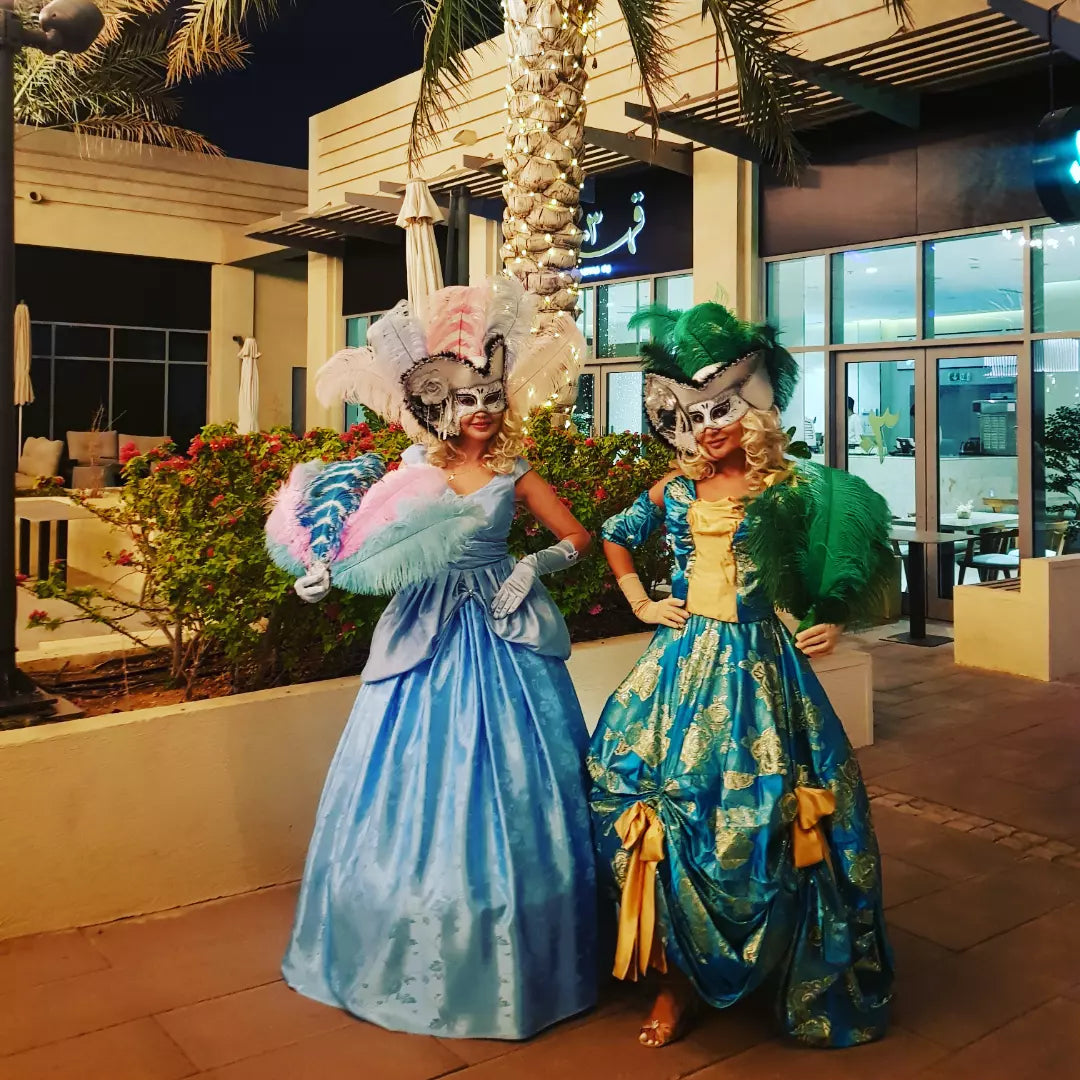 Blue and Green Masquarade Girls