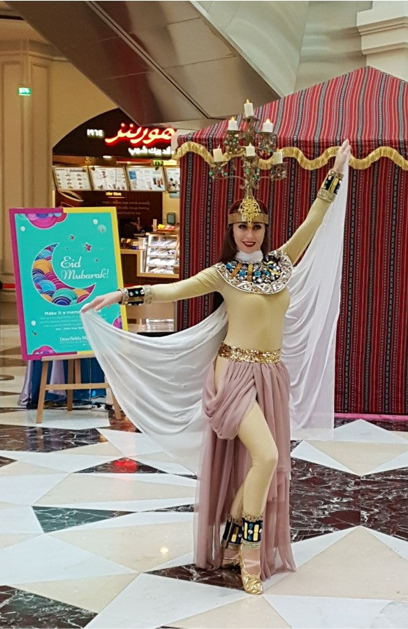 Egyptian Women White and Gold