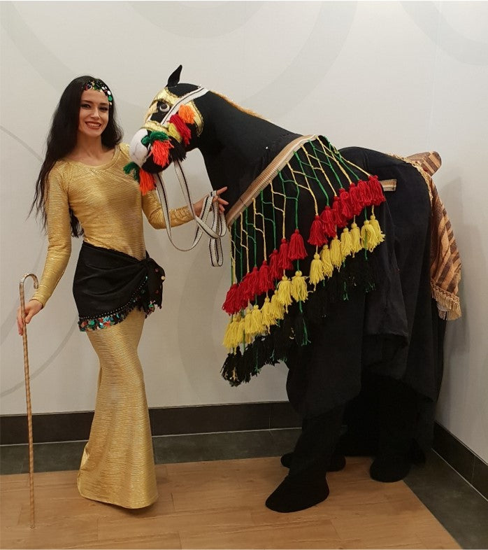 Gold Women and Horse Egyptian Dancer by Elegant Arts