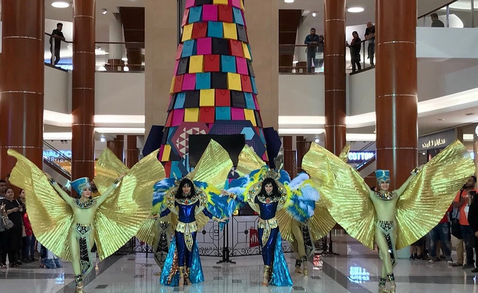 Golden Wings Ancient Egyptian Themed Dancers by Elegant Arts