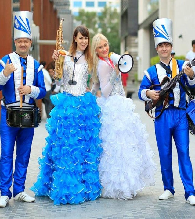 White and Blue Winter Wonderland Band