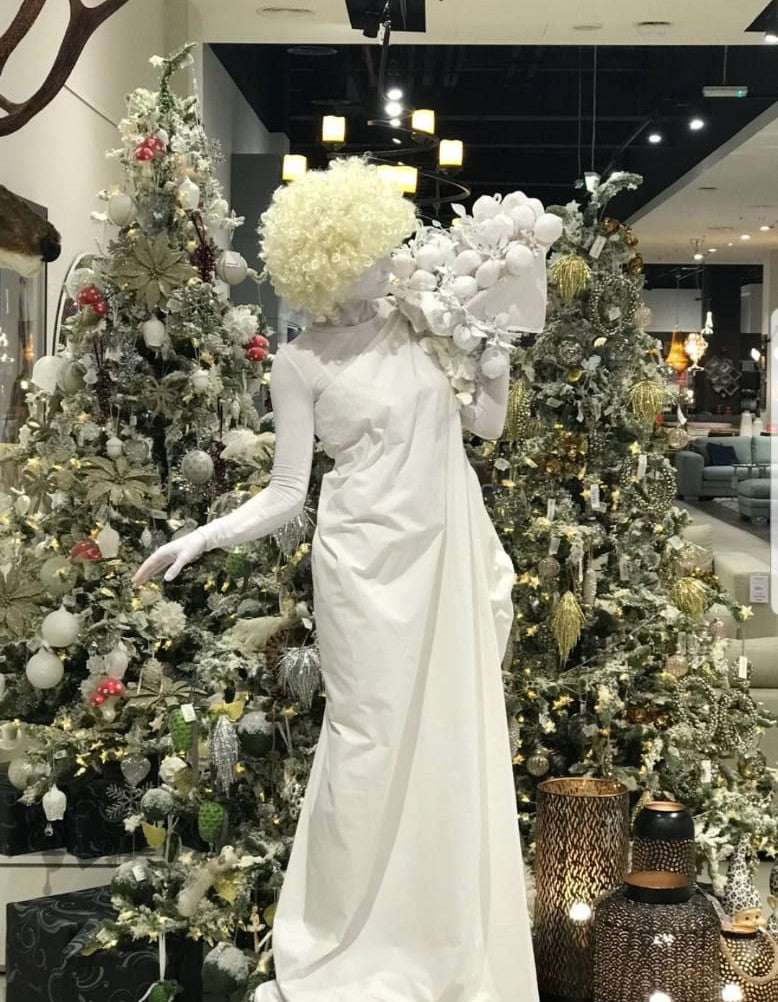 White Flower Human Statue