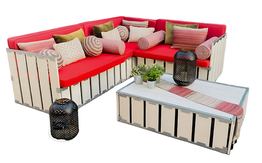 Arabica 6 Seater Lounge White Sofa