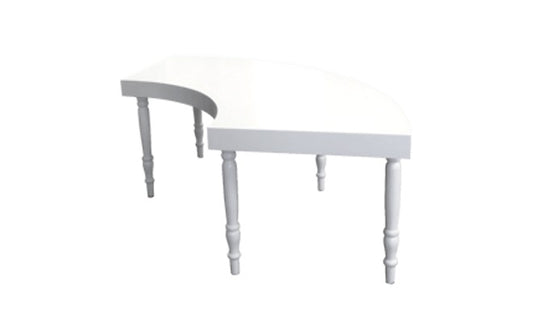 Avalon Quarter Moon White Dining Table