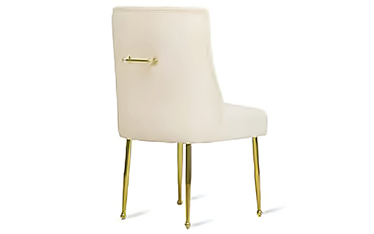 Beatrix Knob Handle Chair Beige Velvet