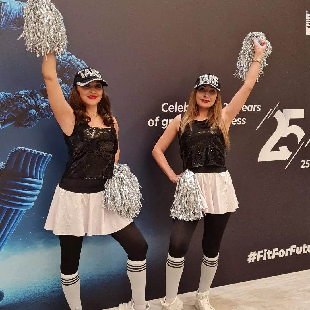 Black and White Cheerleaders