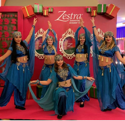 Blue Belly Dancer and Roaming Entertainers