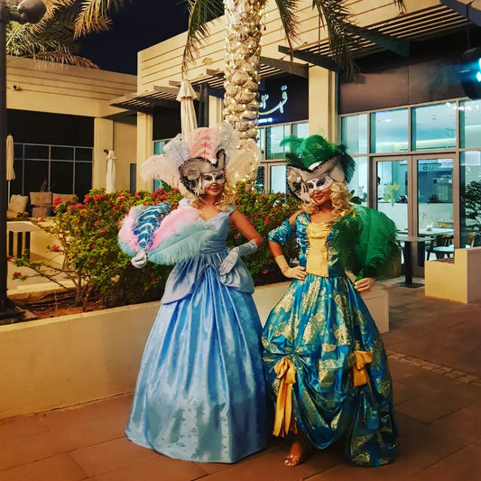 Blue and Green Masquarade Girls