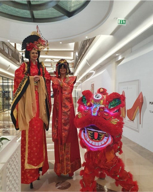 Chinese Stilt Walker and Lion
