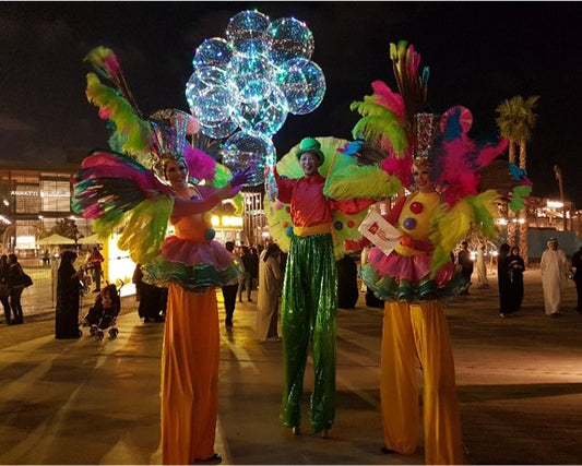 Colourful Brazilian Stilt Walkers- Option 2