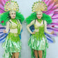 Green Feather Dancers and Hostess by Fidelio Arts