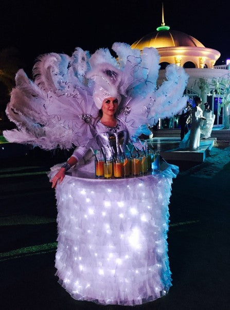 LED White Strolling Table Ladies