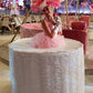 Pink And White Flower Strolling Table Ladies
