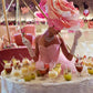 Pink And White Flower Strolling Table Ladies