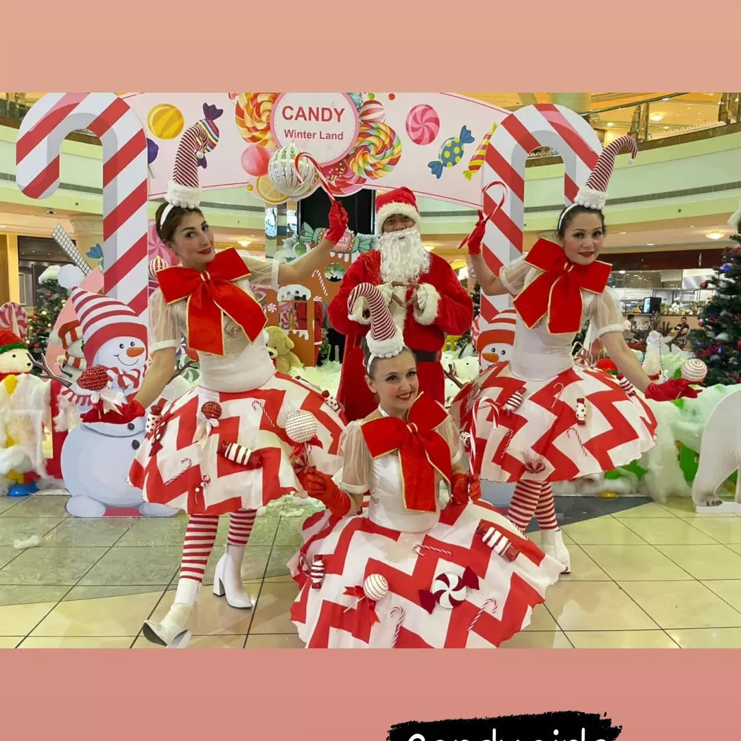 Red and white christmas dancers