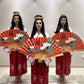 Red and White Feather Kimono dancers by Fidelio Arts