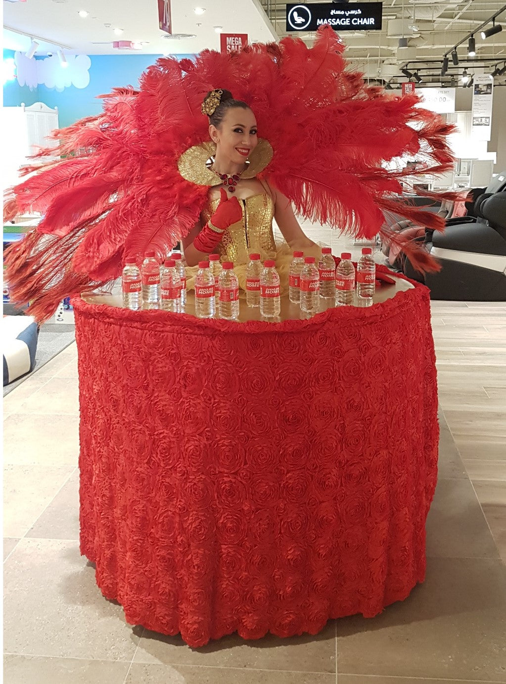 Red Strolling Ladies Table