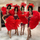 Red and Black Cabaret Dancers and Hostess