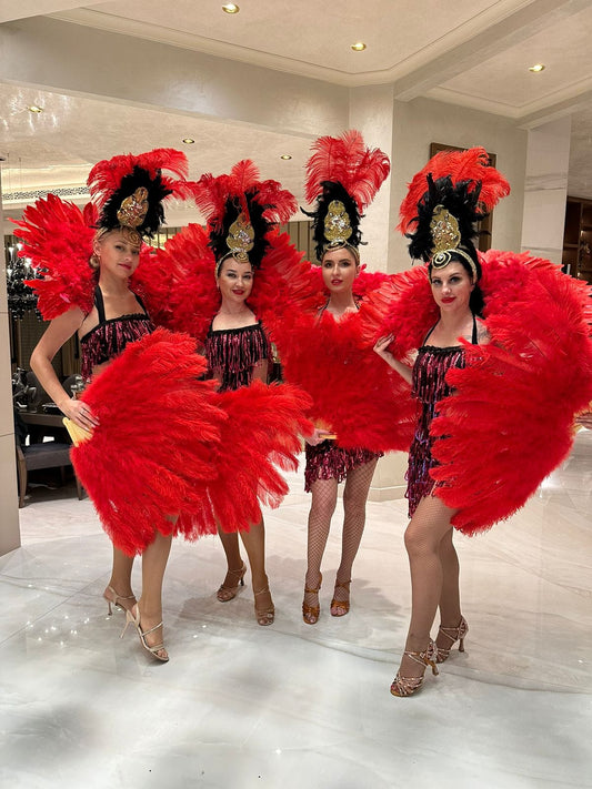 Red and Black Cabaret Dancers and Hostess