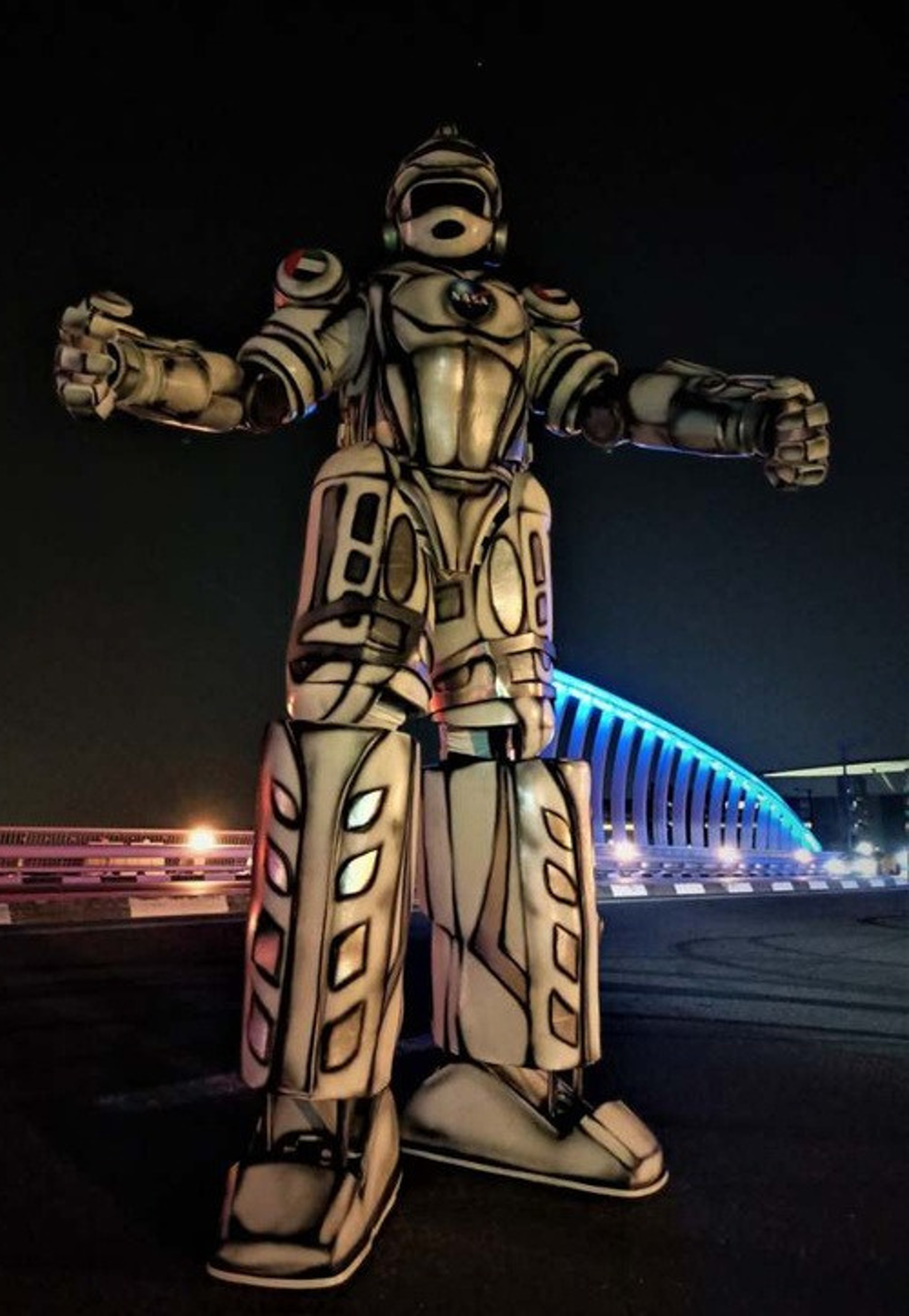 Silver and White Gold Astrobot Stilt Walker