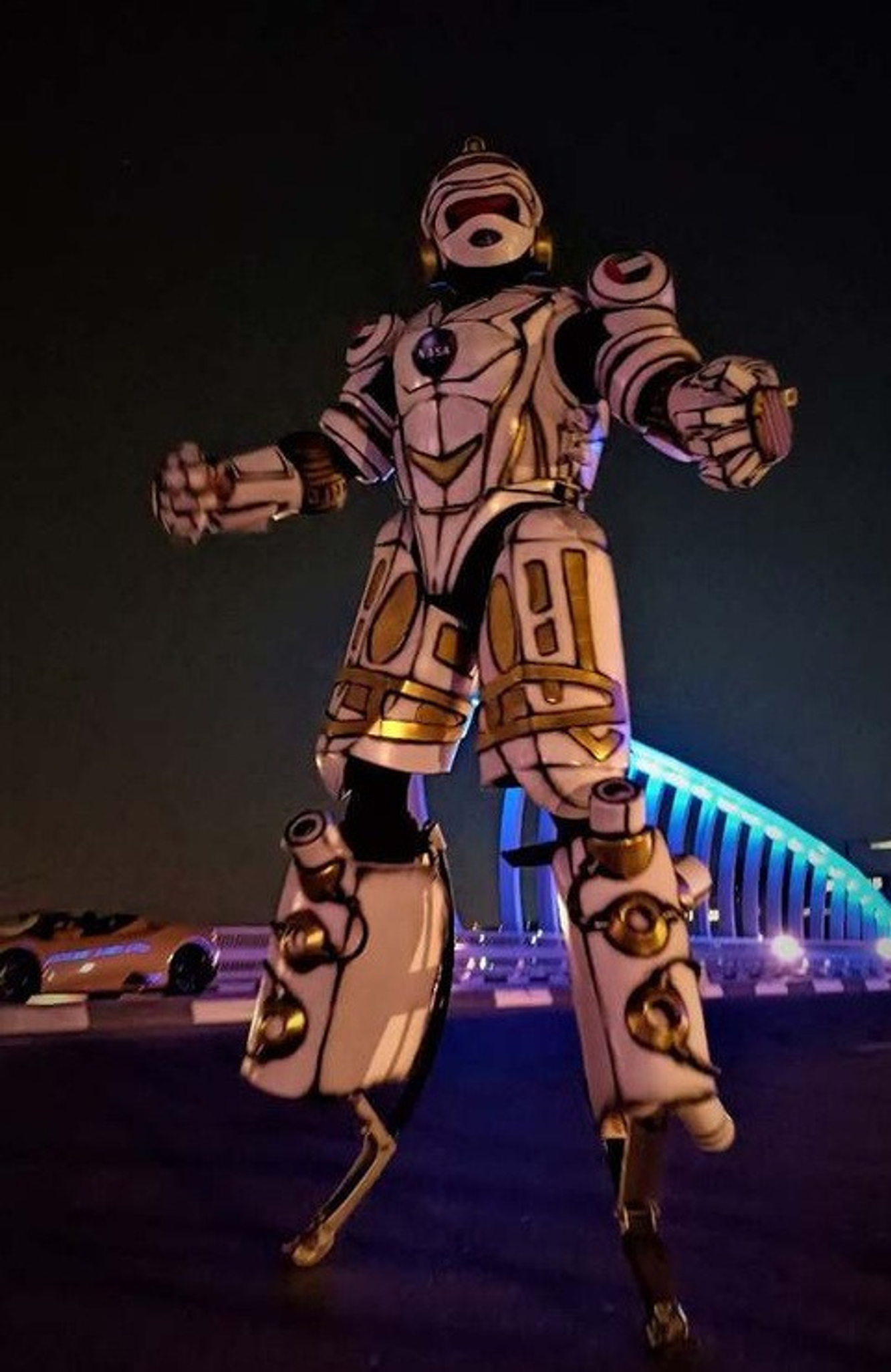 Silver and White Gold Astrobot Stilt Walker
