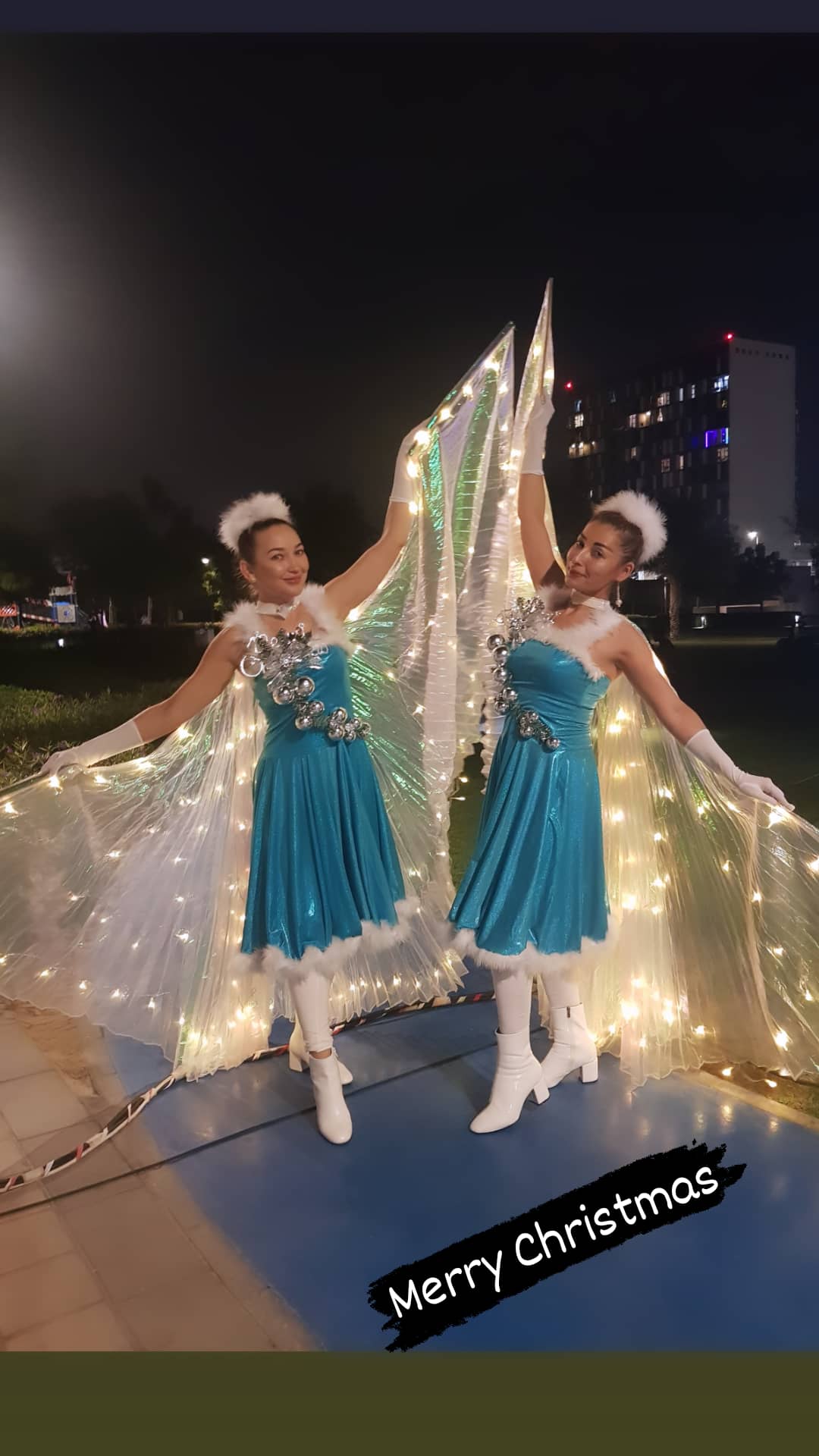 White and Blue LED dancers
