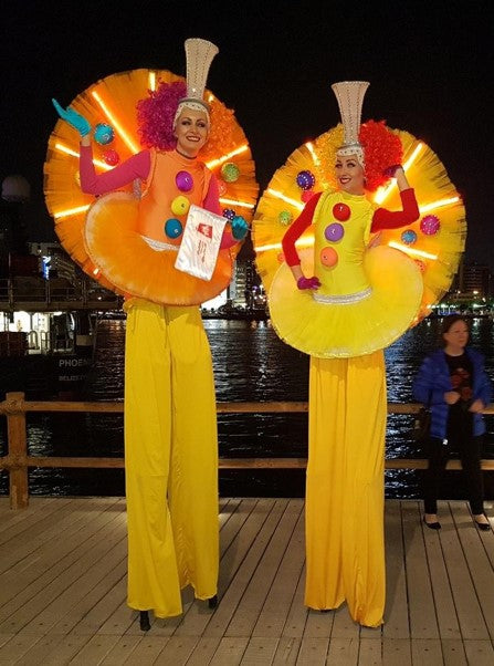 Yellow Candy Land Stilt Walker